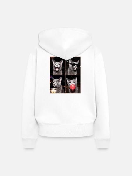 Katzen Korat Katze - Frauen Premium Bio Zip Hoodie - Weiß