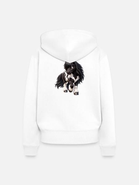 Niedliches isländisches Pferd - Frauen Premium Bio Zip Hoodie - Weiß