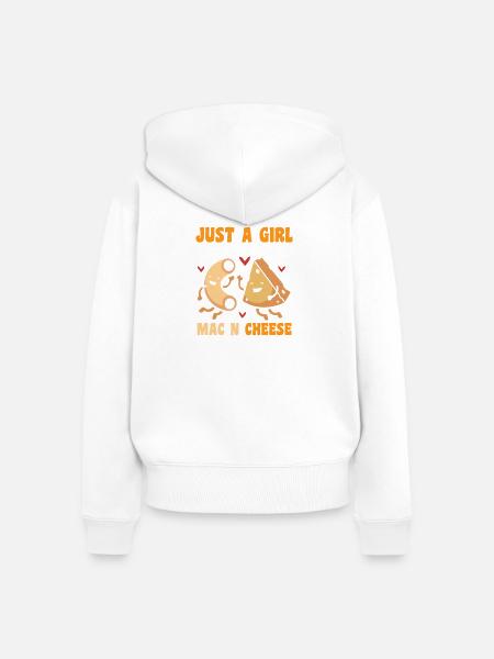 Makkaroni und Käse Mac and Cheese - Frauen Premium Bio Zip Hoodie - Weiß