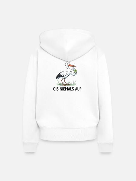 Gib niemals auf - Frauen Premium Bio Zip Hoodie - Weiß