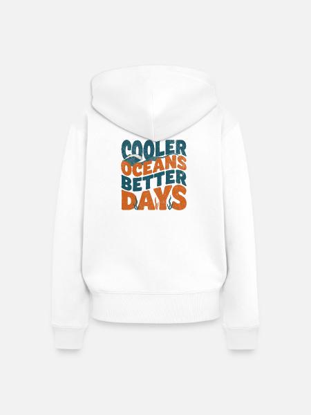 Cooler Oceans Better Days - Frauen Premium Bio Zip Hoodie - Weiß