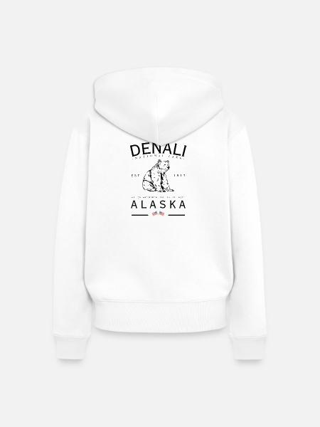 Denali Nationalpark Alaska - Frauen Premium Bio Zip Hoodie - Weiß