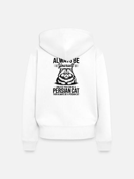 Perserkatze Sprüche Lustiges Perserkatze Geschenk  - Frauen Premium Bio Zip Hoodie - Weiß