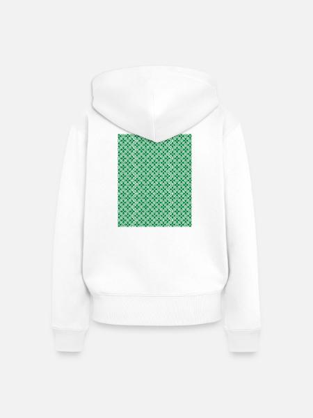 Grünes Kreisornament-Muster - Frauen Premium Bio Zip Hoodie - Weiß
