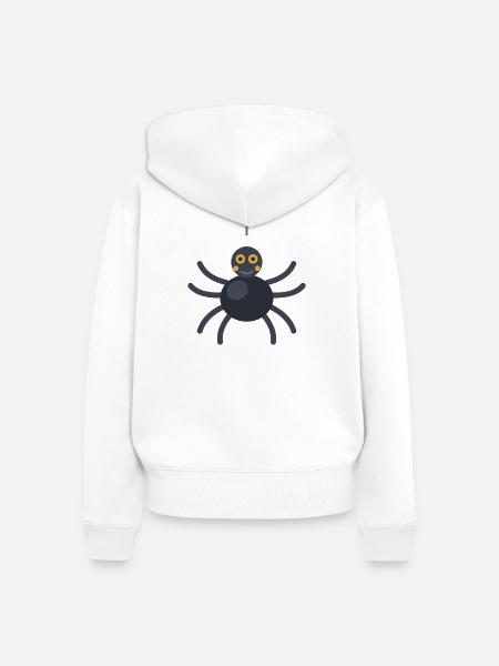 Niedliche Halloween-Spinne im Cartoon-Stil - Frauen Premium Bio Zip Hoodie - Weiß