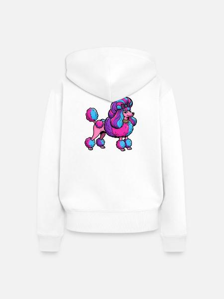 Neon Pudel Couture - Frauen Premium Bio Zip Hoodie - Weiß