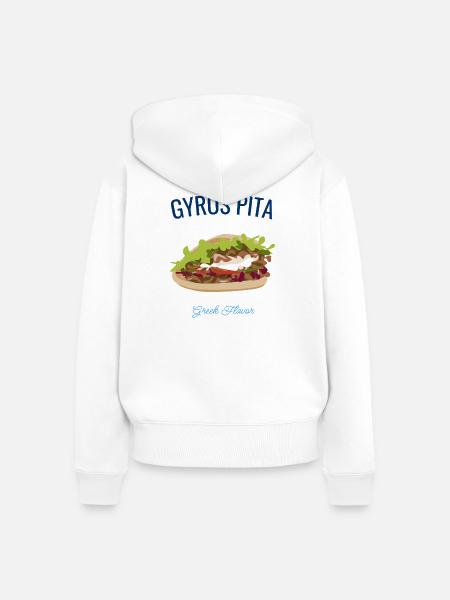 Gyros Pita – Greek Flavor - Frauen Premium Bio Zip Hoodie - Weiß
