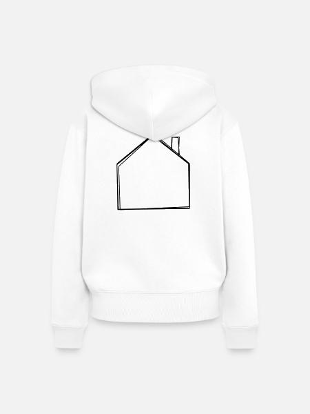 Haus handgezeichnet - Frauen Premium Bio Zip Hoodie - Weiß