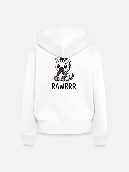 Süßes Zebra Kawaii Cartoon - Frauen Premium Bio Zip Hoodie - Weiß