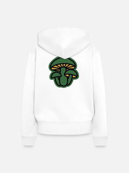 Wald Pilze Natur Icon - Frauen Premium Bio Zip Hoodie - Weiß