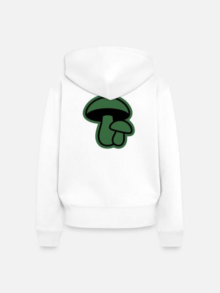 Gruene Pilz Silhouette Icon - Frauen Premium Bio Zip Hoodie - Weiß