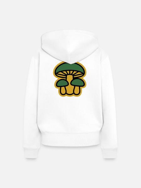 Gelbe Pilze Wald Icon - Frauen Premium Bio Zip Hoodie - Weiß
