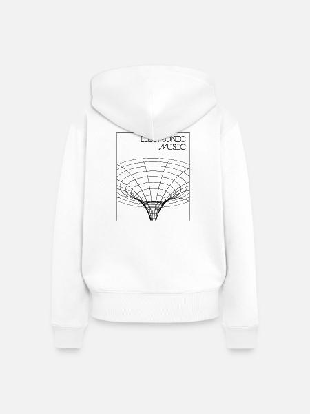 Elektronisches Musikplakat - Frauen Premium Bio Zip Hoodie - Weiß