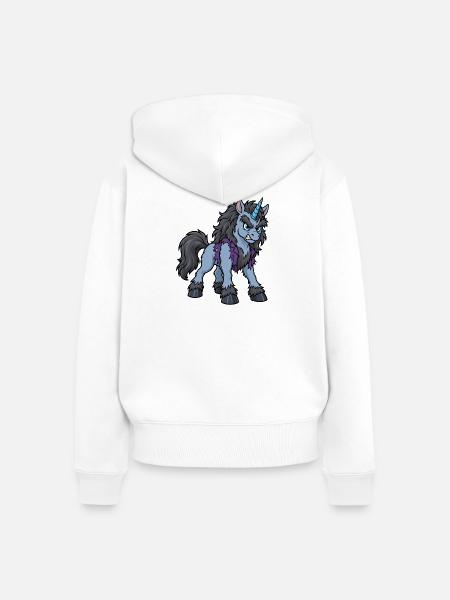 Werwolf-Einhorn zeigt seine Fangzähne - Frauen Premium Bio Zip Hoodie - Weiß
