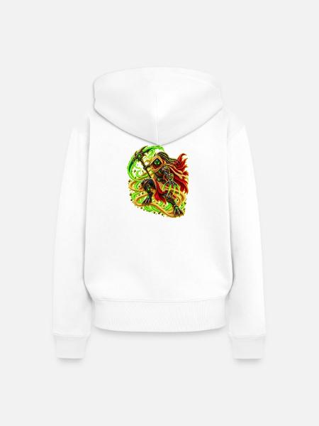 Wüsten Alien - Frauen Premium Bio Zip Hoodie - Weiß