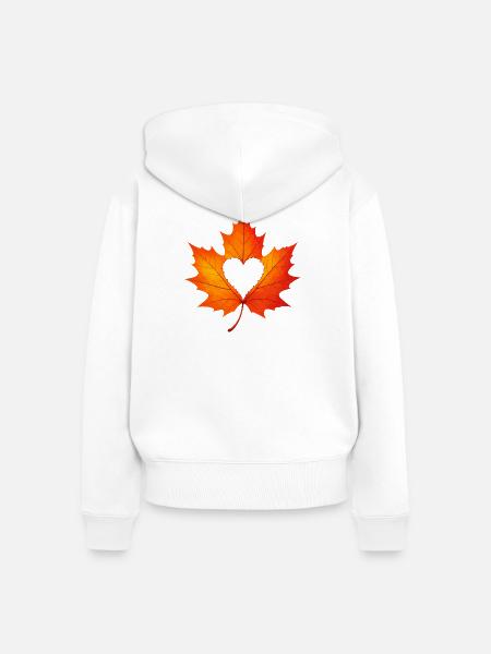 Herbstblatt Baum Wald - Frauen Premium Bio Zip Hoodie - Weiß