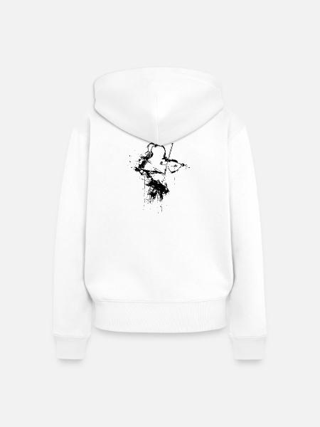 Geigerin Grafik - Frauen Premium Bio Zip Hoodie - Weiß