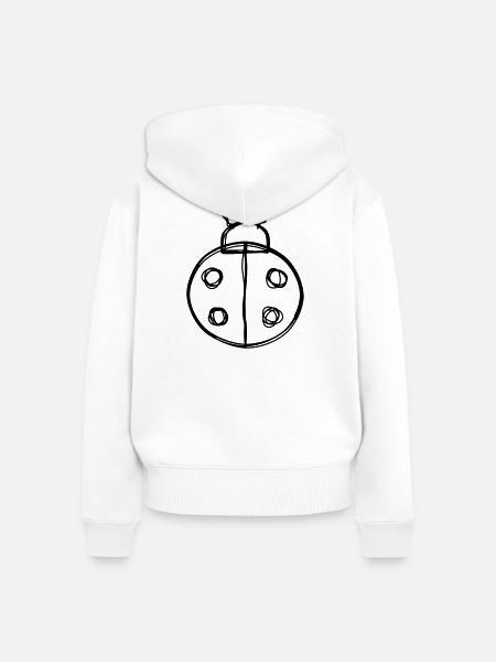 Marienkäfer handgezeichnet - Frauen Premium Bio Zip Hoodie - Weiß