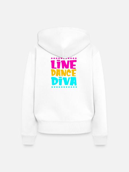 Linedance - Frauen Premium Bio Zip Hoodie - Weiß