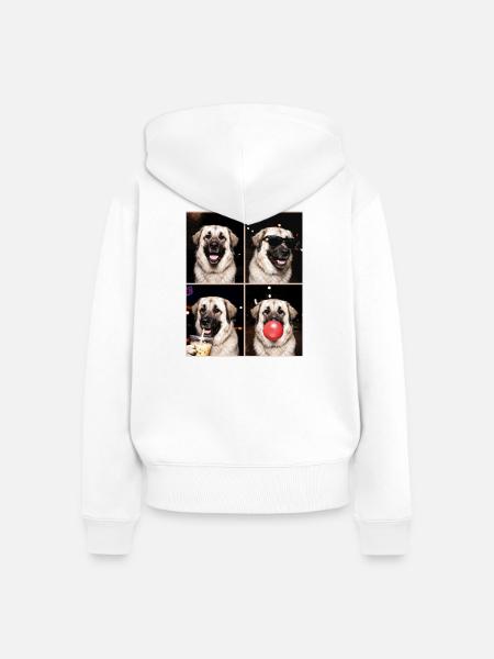 Hunde Kangal Hund - Frauen Premium Bio Zip Hoodie - Weiß