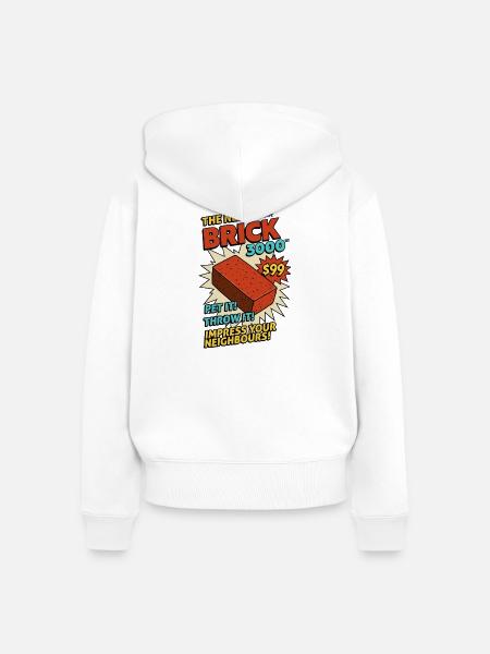 Brick 3000 - Frauen Premium Bio Zip Hoodie - Weiß