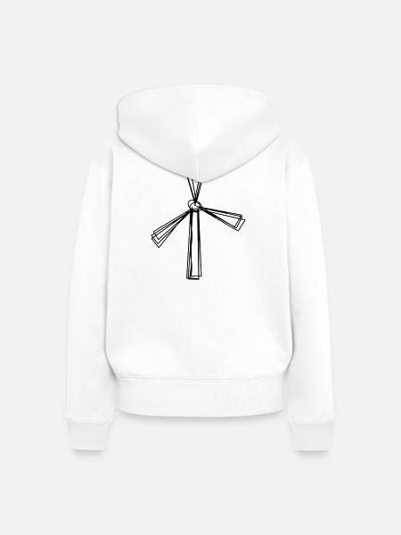 Windrad handgezeichnet - Frauen Premium Bio Zip Hoodie - Weiß