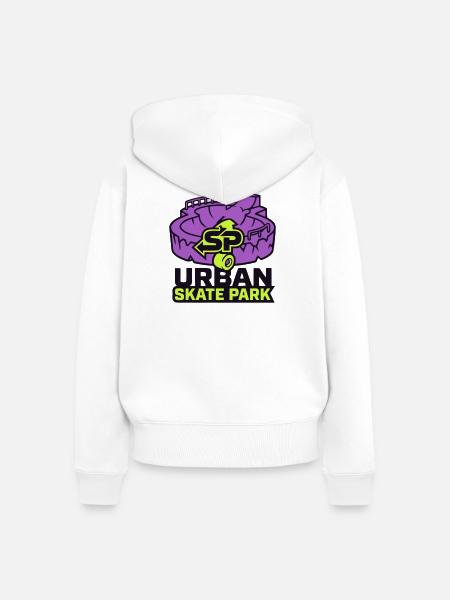 Skatepark Bowl Wappen Logo - Frauen Premium Bio Zip Hoodie - Weiß