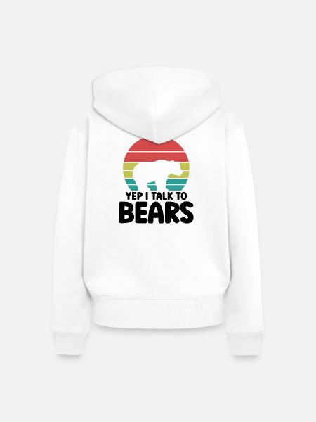 Bär Silhouette Statement - Frauen Premium Bio Zip Hoodie - Weiß