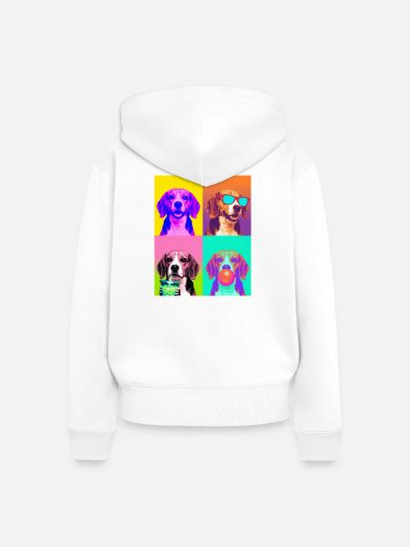 Hunde Beagle Hund - Frauen Premium Bio Zip Hoodie - Weiß