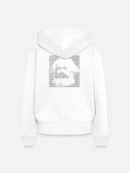 Karl Marx ASCII Porträtkunst - Frauen Premium Bio Zip Hoodie - Weiß