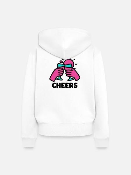 Cheers Glaeser Sonne Logo - Frauen Premium Bio Zip Hoodie - Weiß