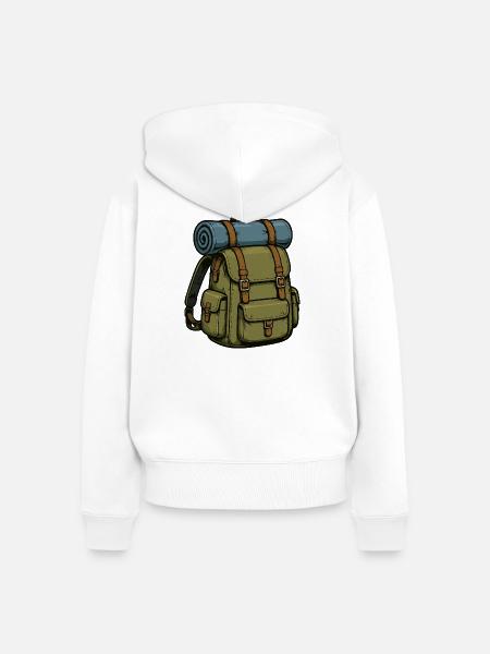 rucksack - Frauen Premium Bio Zip Hoodie - Weiß