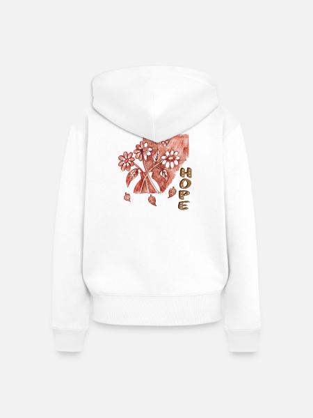 Hope Hoffnung - Frauen Premium Bio Zip Hoodie - Weiß