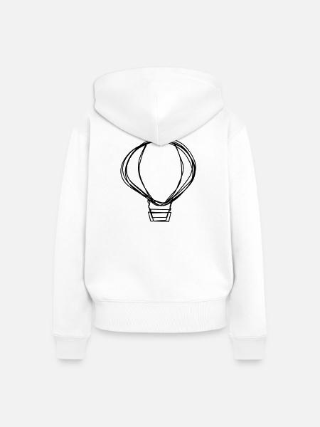 Heißluftballon handgezeichnet - Frauen Premium Bio Zip Hoodie - Weiß