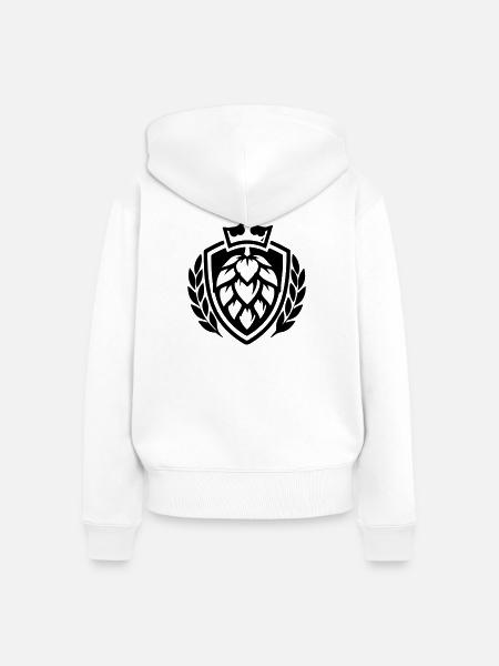 Hopfen Krone Symbol - Frauen Premium Bio Zip Hoodie - Weiß