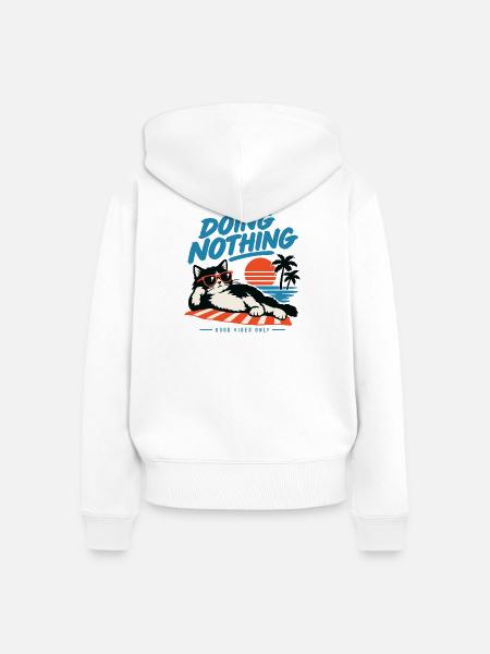 Nichts tun von Helfspawn - Frauen Premium Bio Zip Hoodie - Weiß