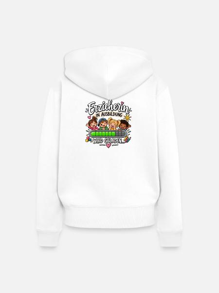 Erzieherin in Ausbildung - Frauen Premium Bio Zip Hoodie - Weiß