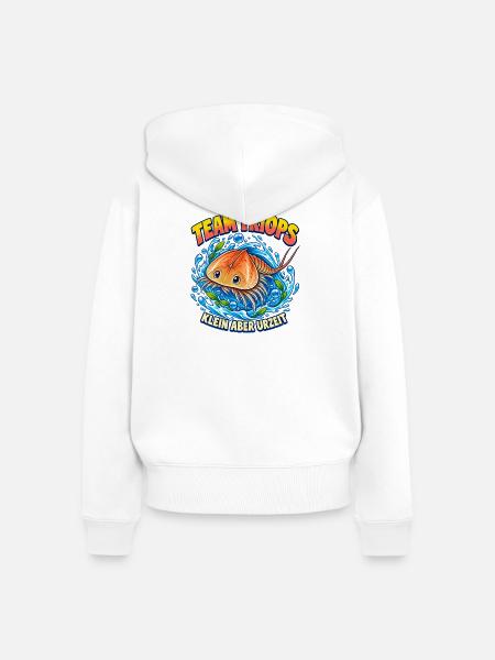 Team Triops – Klein aber Urzeit - Frauen Premium Bio Zip Hoodie - Weiß