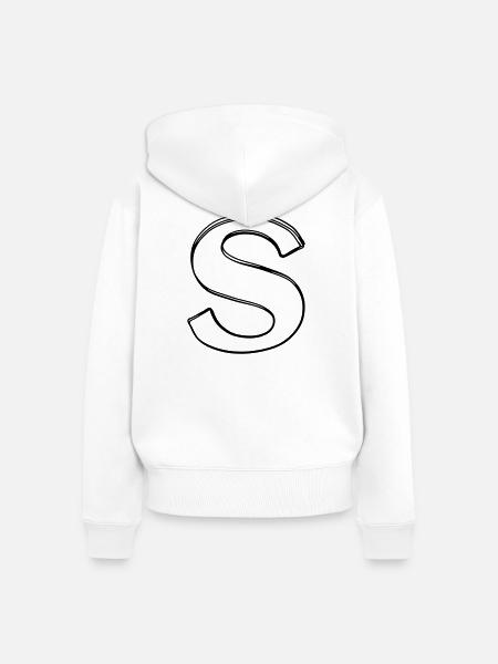 Buchstabe S handgezeichnet - Frauen Premium Bio Zip Hoodie - Weiß