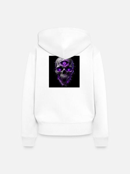Halloween - Frauen Premium Bio Zip Hoodie - Weiß