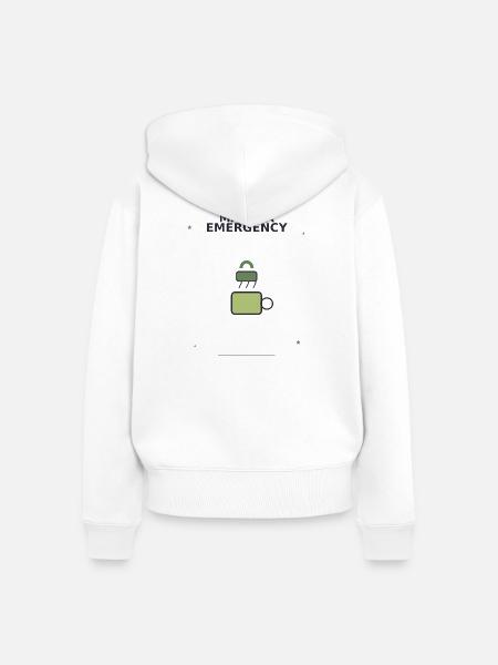Matcha Notfall Sicherheits-Logo - Frauen Premium Bio Zip Hoodie - Weiß