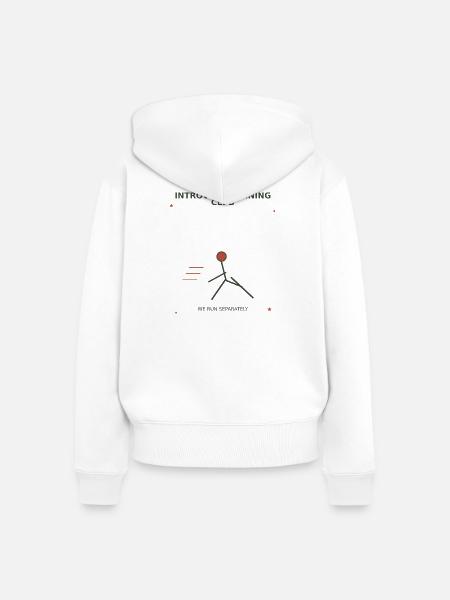 Introvert Laufclub Design - Frauen Premium Bio Zip Hoodie - Weiß