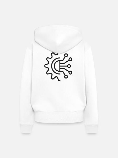 KI-Automatisierungs-Zahnrad-Symbol - Frauen Premium Bio Zip Hoodie - Weiß
