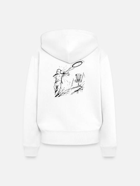 Discgolf - Frauen Premium Bio Zip Hoodie - Weiß