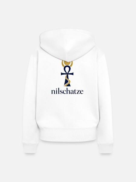 Nilschätze Ankh Logo Design - Frauen Premium Bio Zip Hoodie - Weiß