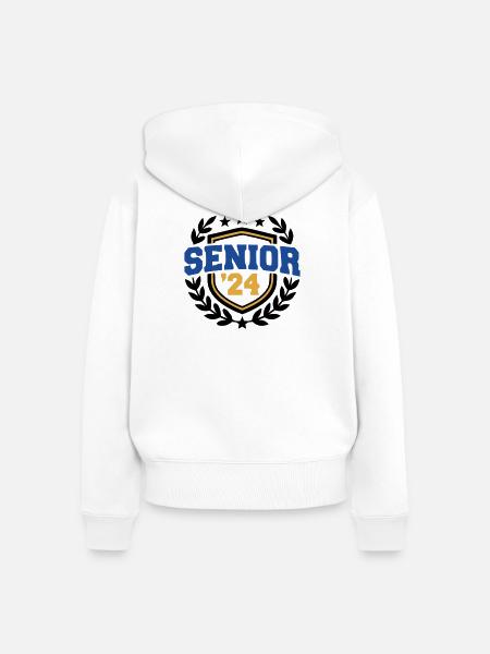 Senior Abschluss Wappen Logo - Frauen Premium Bio Zip Hoodie - Weiß