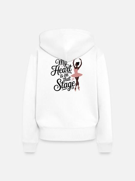 Herz auf der Bühne Ballett - Frauen Premium Bio Zip Hoodie - Weiß