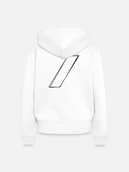 Schrägstrich handgezeichnet - Frauen Premium Bio Zip Hoodie - Weiß