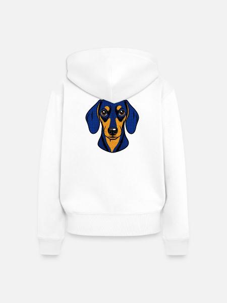 Dackel - Frauen Premium Bio Zip Hoodie - Weiß