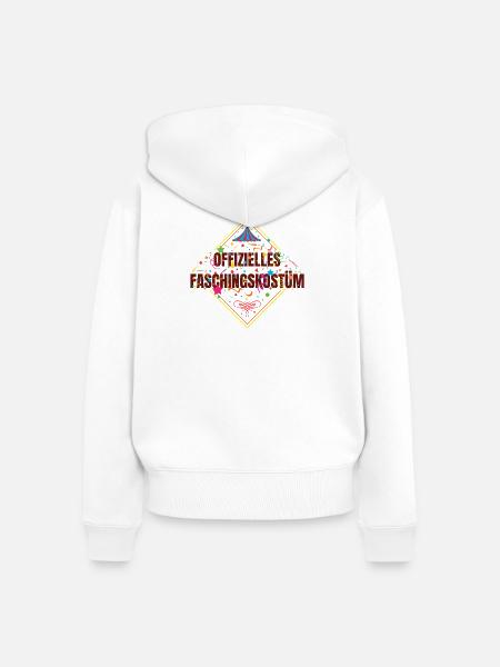 Offizielles Faschingskostüm - Frauen Premium Bio Zip Hoodie - Weiß